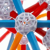 Close-up of a Zometool ball with connecting struts